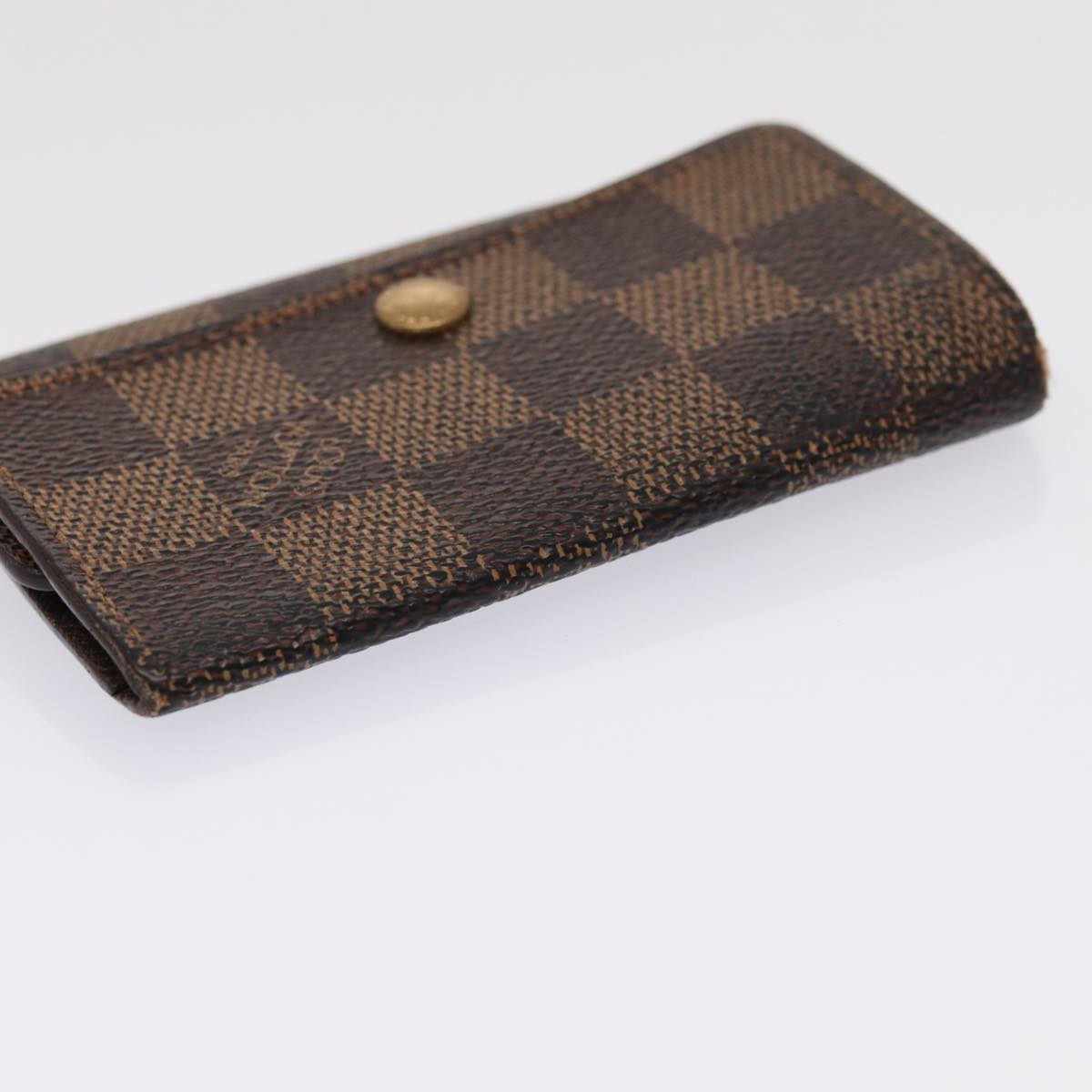 LOUIS VUITTON Damier Ebene Vernis Key Case 5Set Gray Pomme D'amour LV 85754