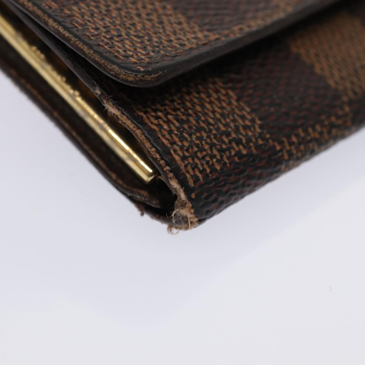 LOUIS VUITTON Damier Ebene Vernis Key Case 5Set Gray Pomme D'amour LV 85754