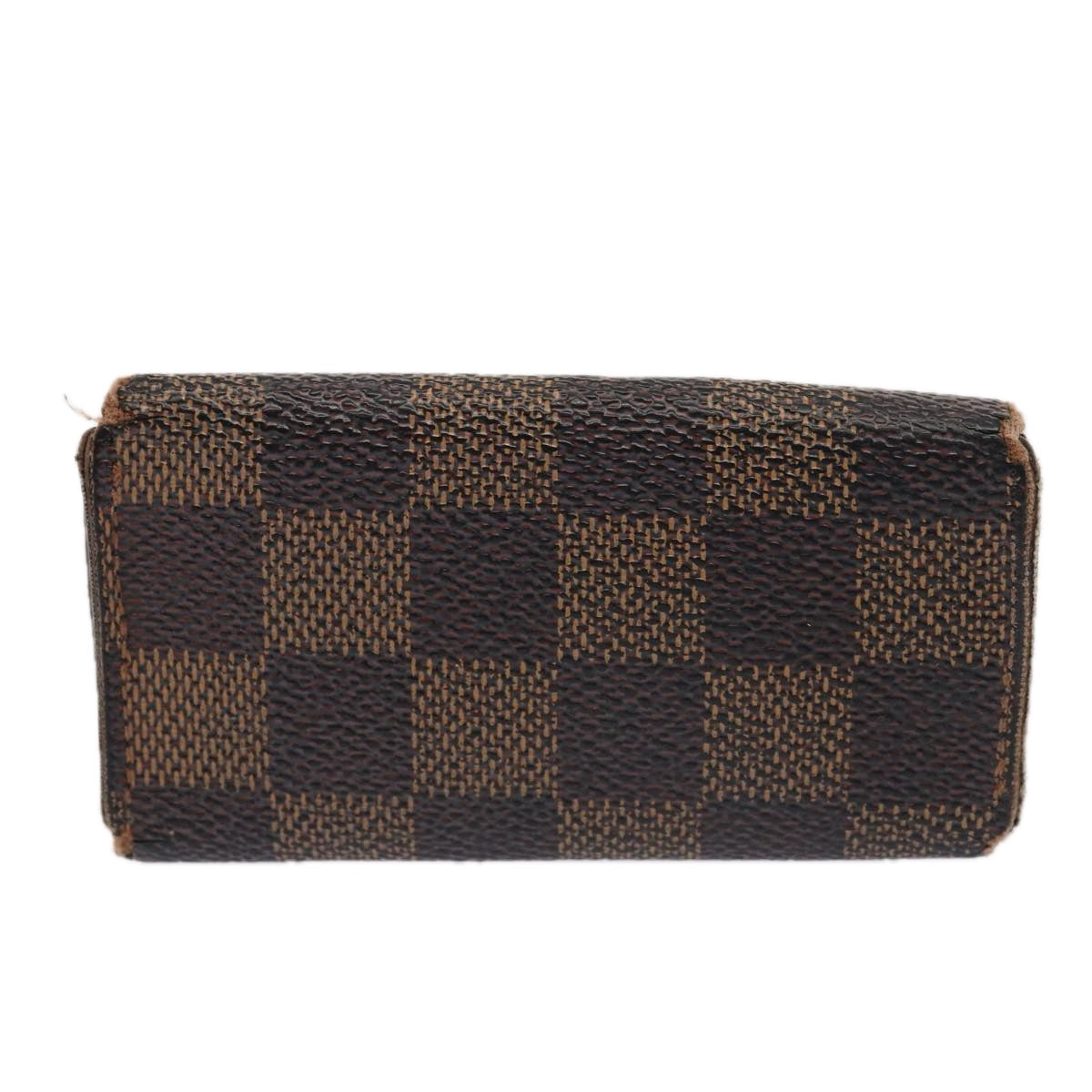 LOUIS VUITTON Damier Ebene Vernis Key Case 5Set Gray Pomme D'amour LV 85754