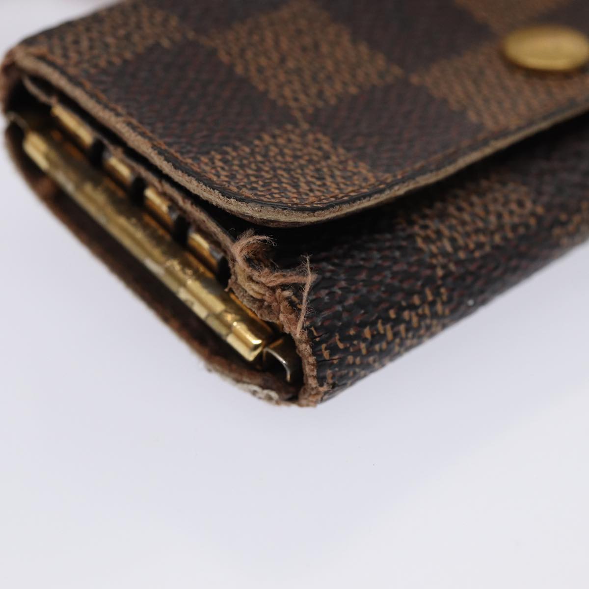 LOUIS VUITTON Damier Ebene Vernis Key Case 5Set Gray Pomme D'amour LV 85754