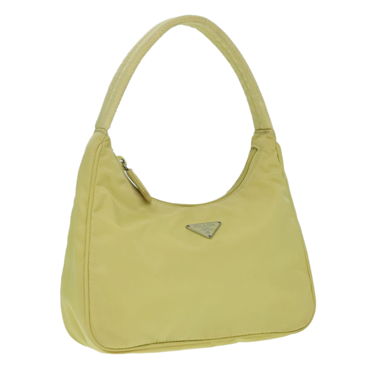 Luxury Prada Hand Bag Nylon Yellow Silver  85763