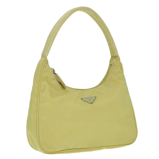 Luxury Prada Hand Bag Nylon Yellow Silver  85763