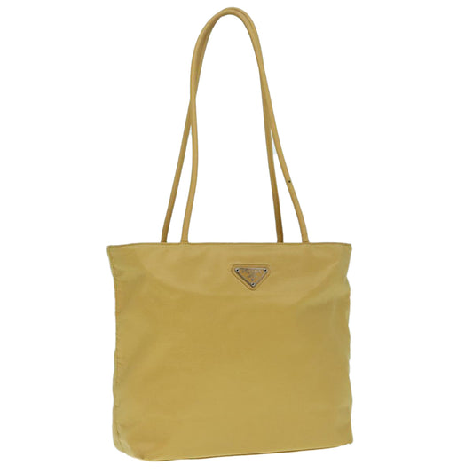 Luxury Prada Tote Bag Nylon Yellow Silver  85764