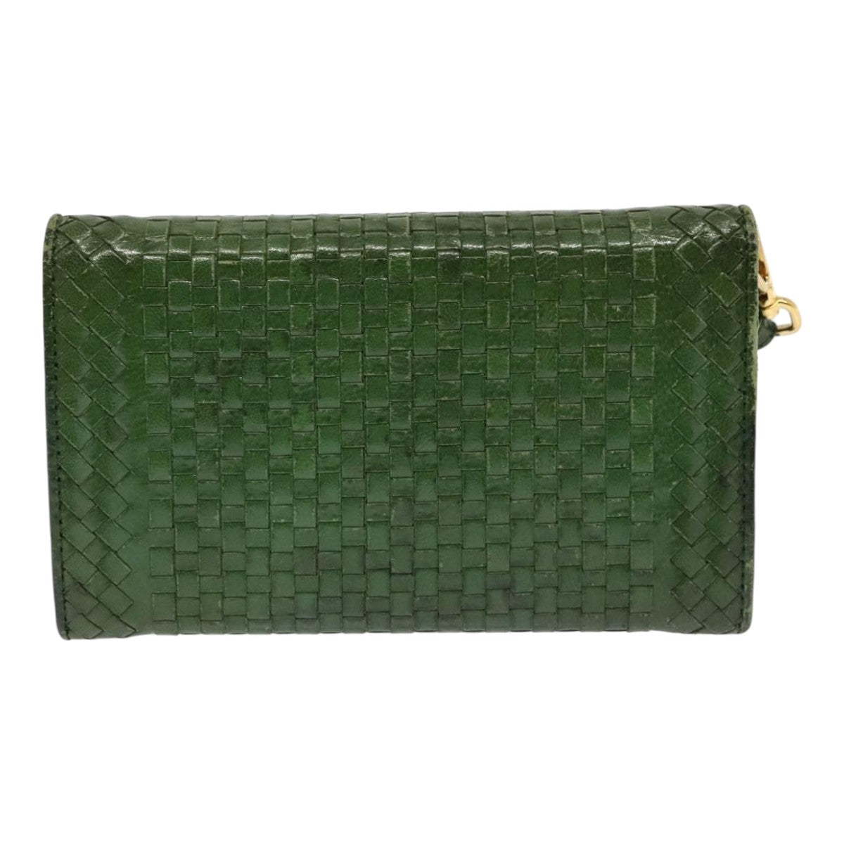 Luxury Prada Wallet Leather Green Gold  85772