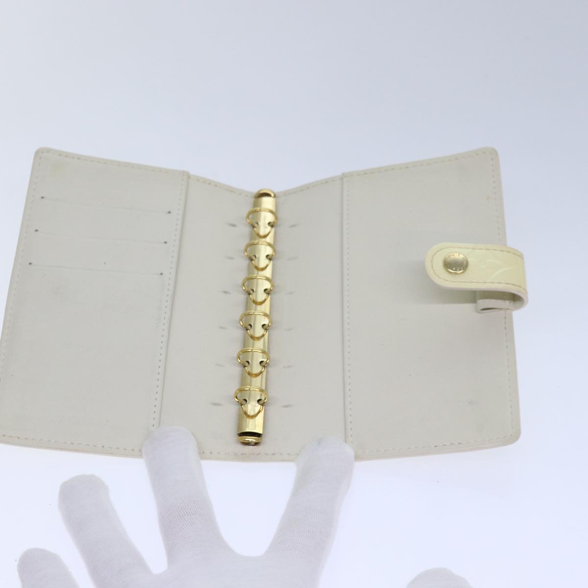 LOUIS VUITTON Vernis Agenda PM Day Planner Cover Perle R21010 LV 85800