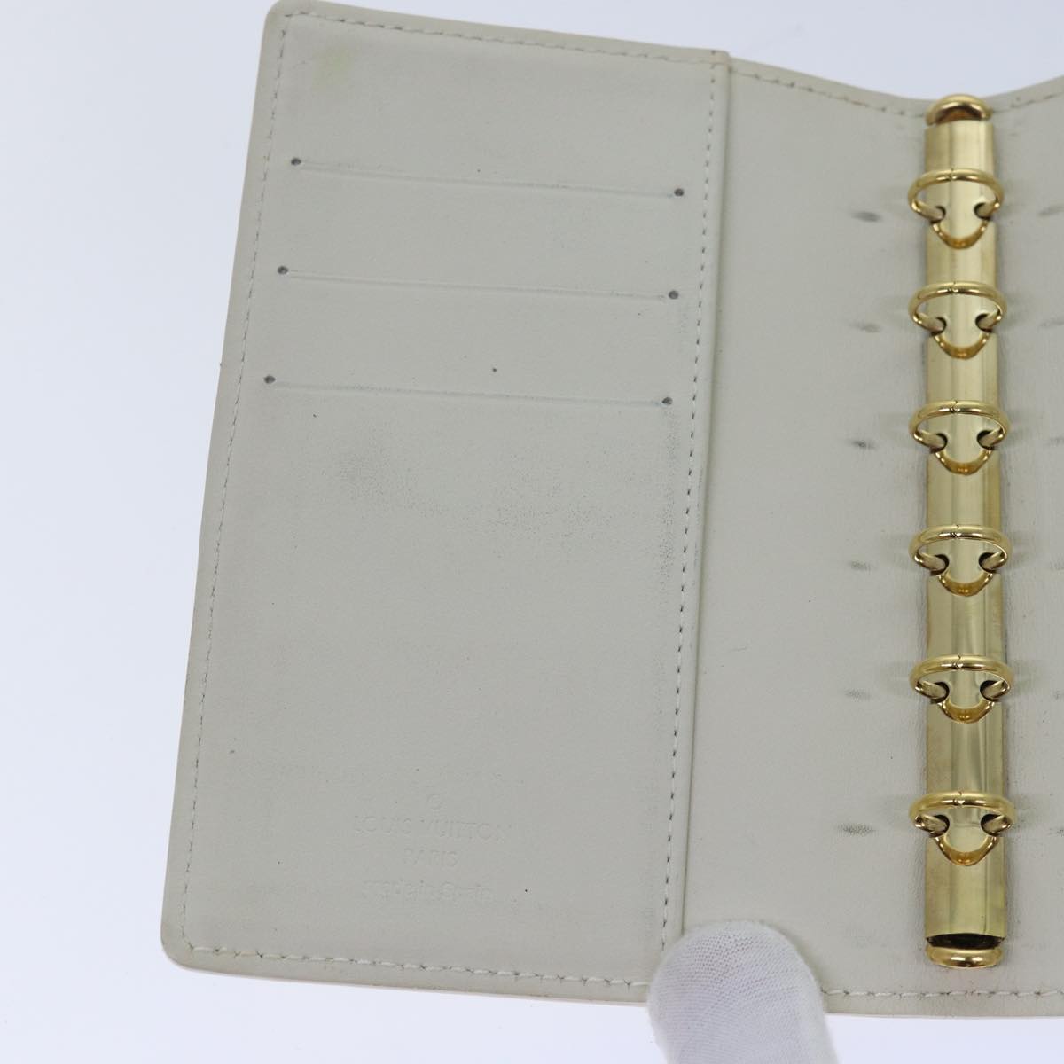 LOUIS VUITTON Vernis Agenda PM Day Planner Cover Perle R21010 LV 85800