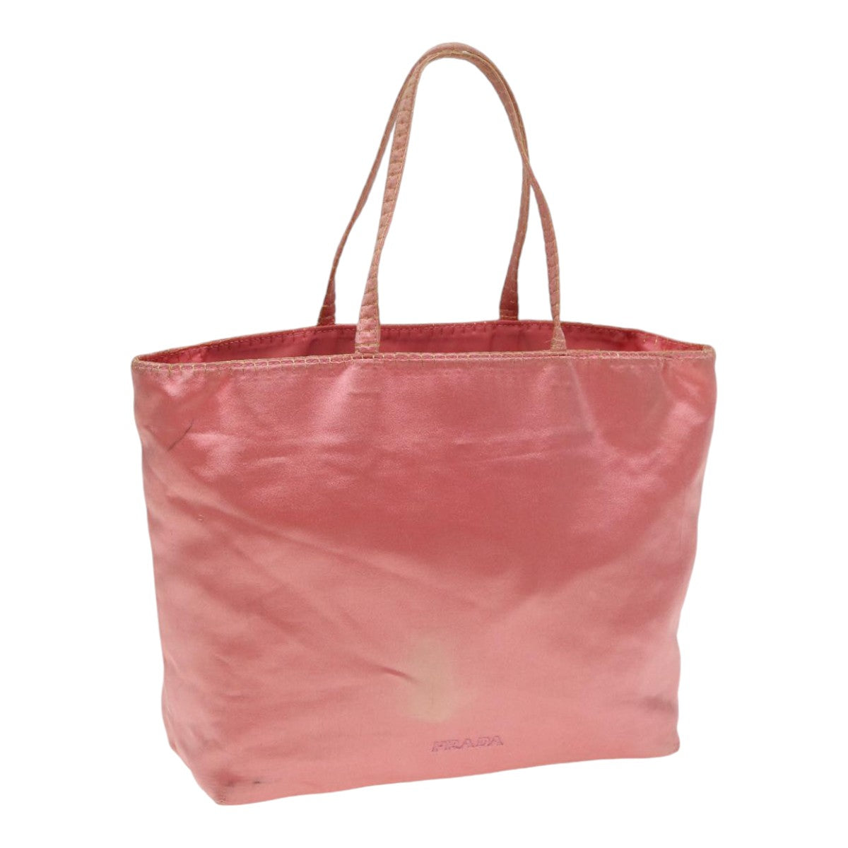 Luxury Prada Hand Bag Satin Gold Pink  85816