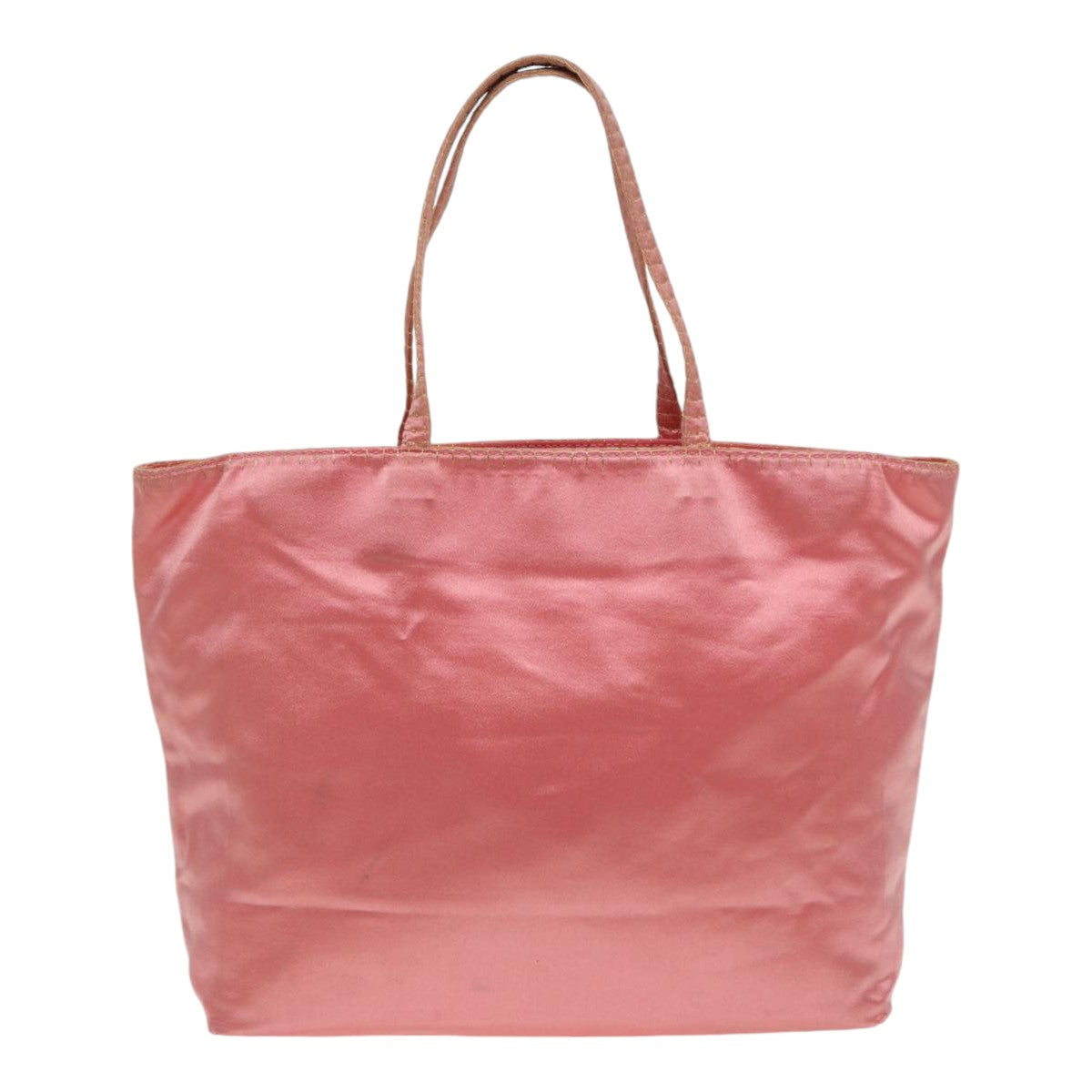 Luxury Prada Hand Bag Satin Gold Pink  85816