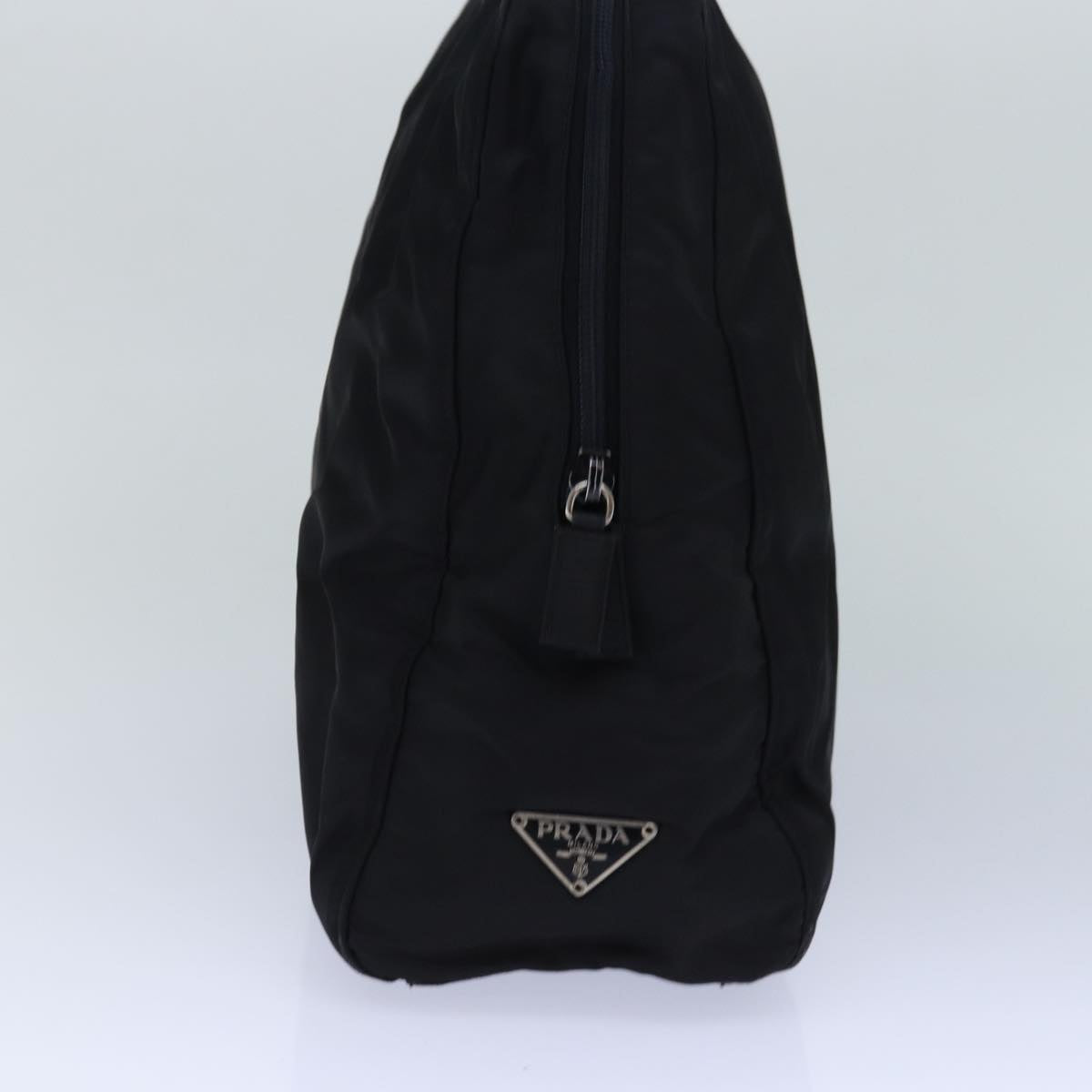 Luxury Prada Hand Bag Nylon Black Silver  85874