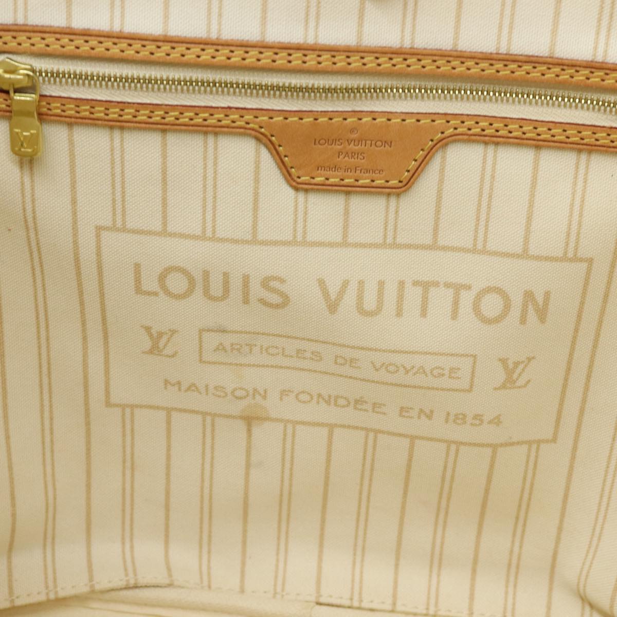 LOUIS VUITTON Damier Azur Neverfull MM Tote Bag N41605 LV 85930A