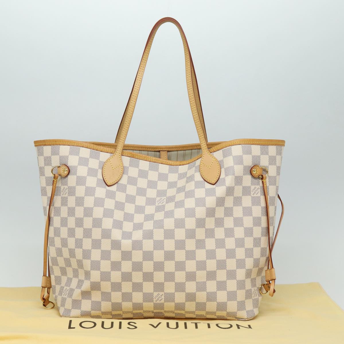 LOUIS VUITTON Damier Azur Neverfull MM Tote Bag N41605 LV 85930A