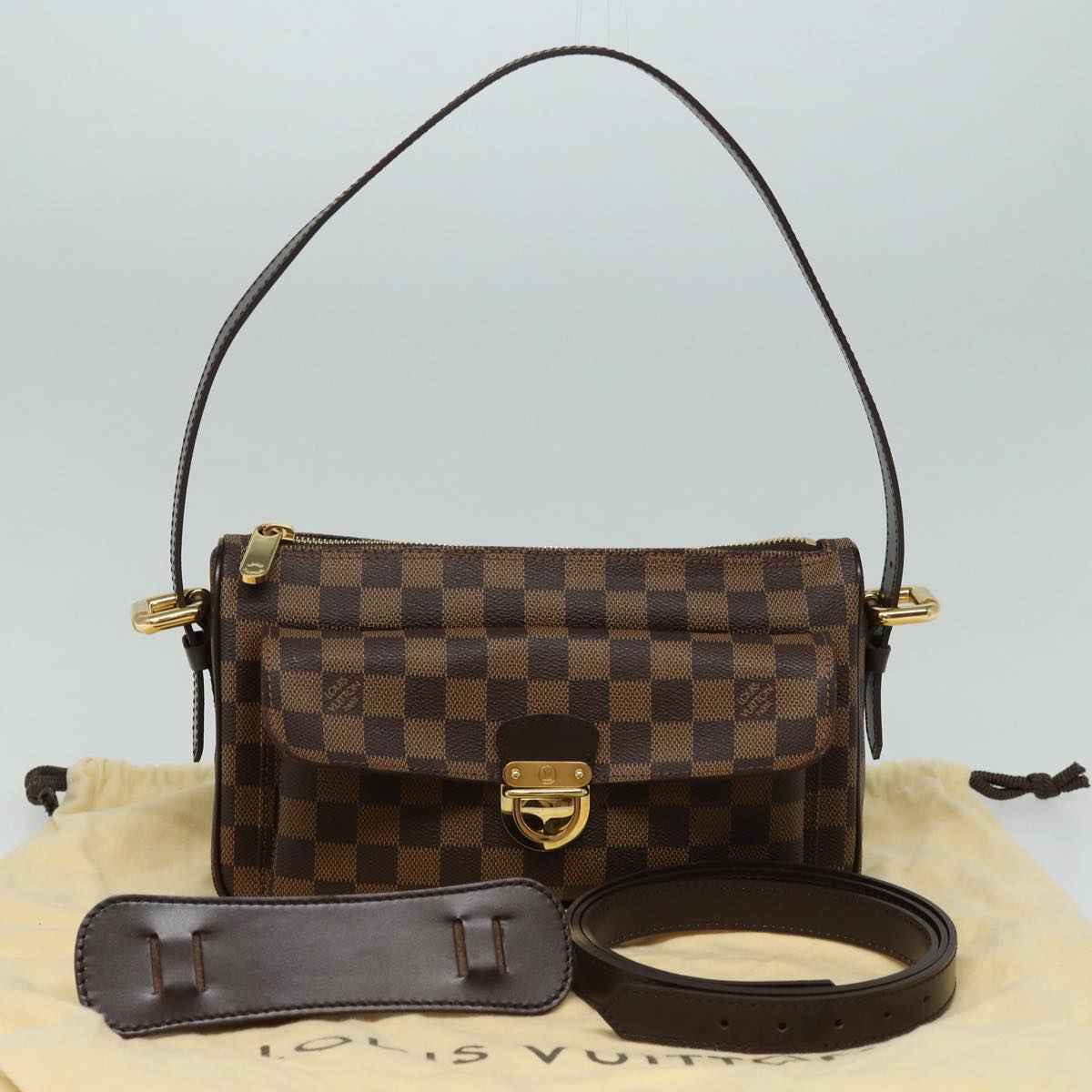LOUIS VUITTON Damier Ebene Ravello GM Shoulder Bag N60006 LV 85940SA