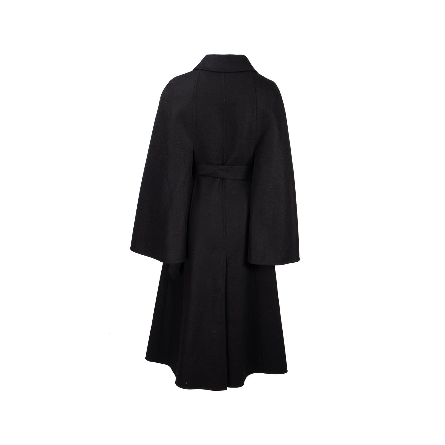 Luxury Dior Size 36 Coat with Belt Wool/Rabbit Hair Black