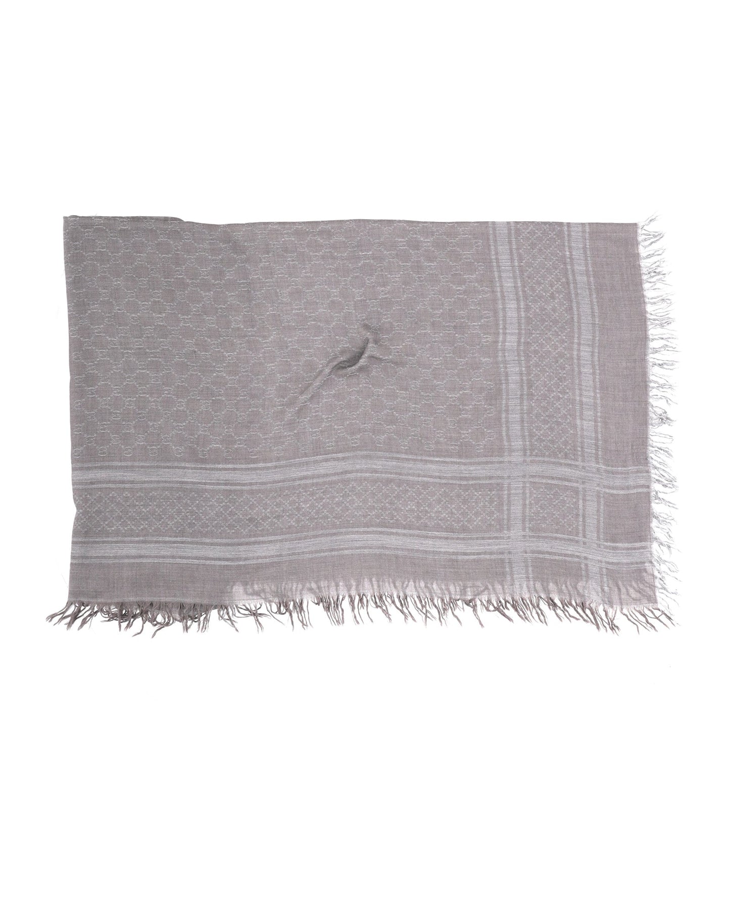 Luxury Gucci Trending 2025 GG Monogram Diamante Cavendish Square Shawl in Beige Wool