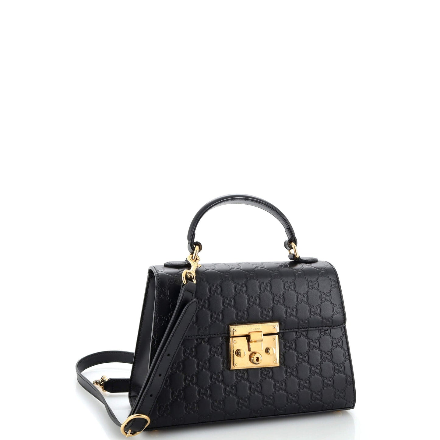 Padlock Top Handle Bag Guccissima Leather Small