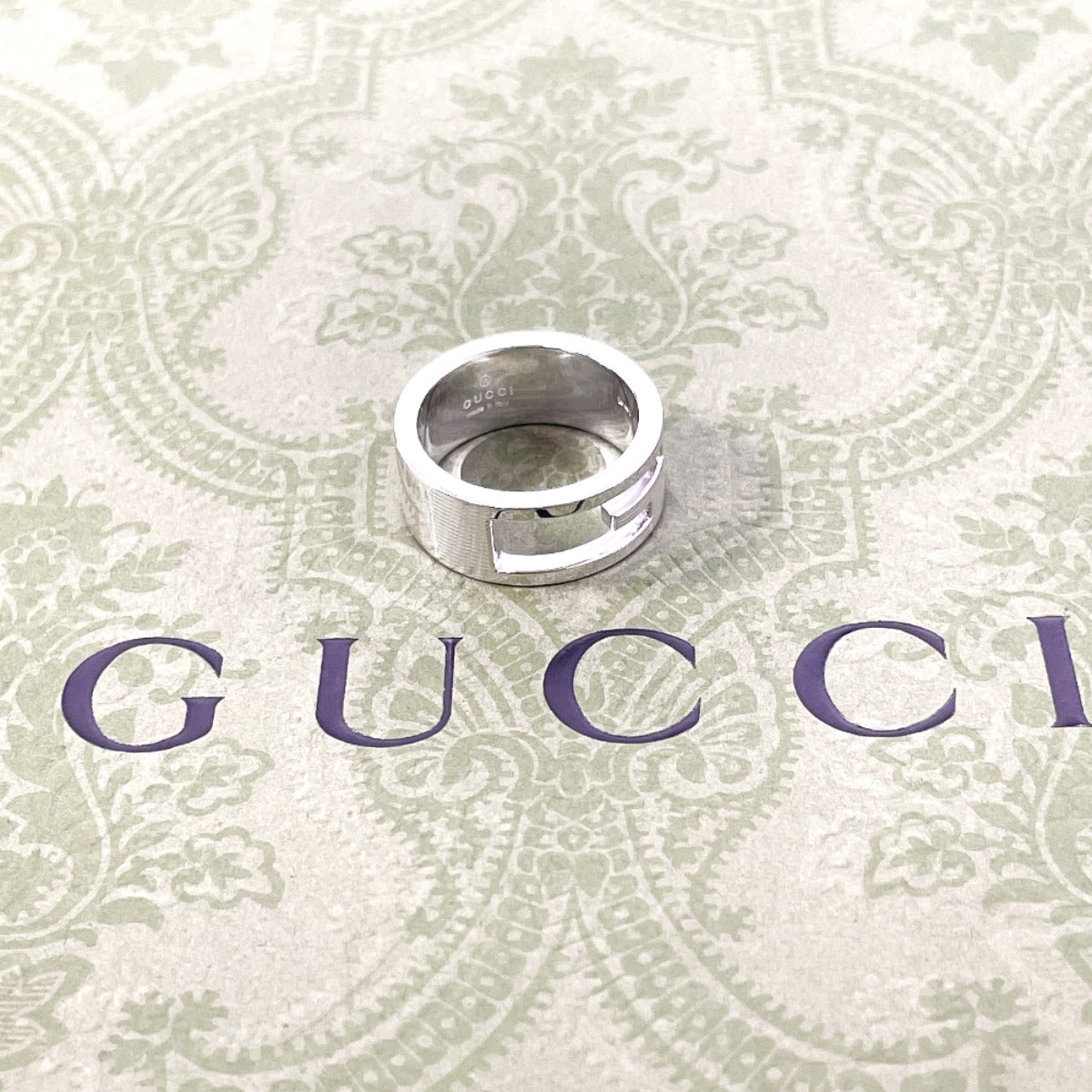 Gucci Silver 925 Cutout G Ring