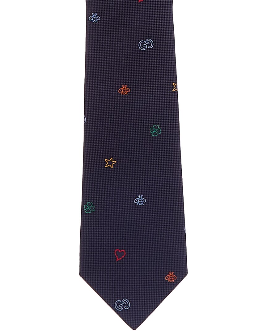 Gucci Blue Icons Silk Tie