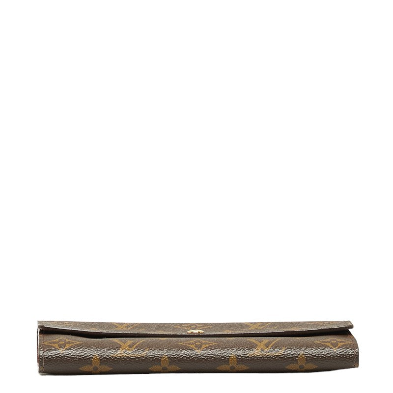 Louis Vuitton Monogram Portefolio Sarah Long Wallet M61726 Brown PVC Leather  Louis Vuitton