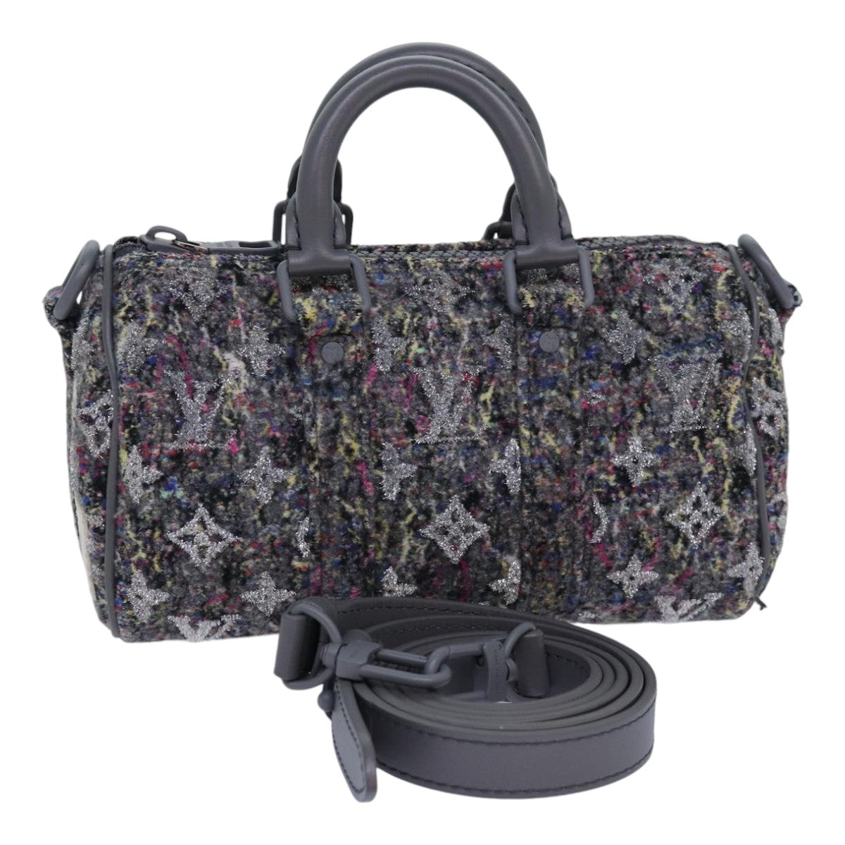 LOUIS VUITTON Monogram Felt Keepall XS Hand Bag Gray M80821 LV 86001S