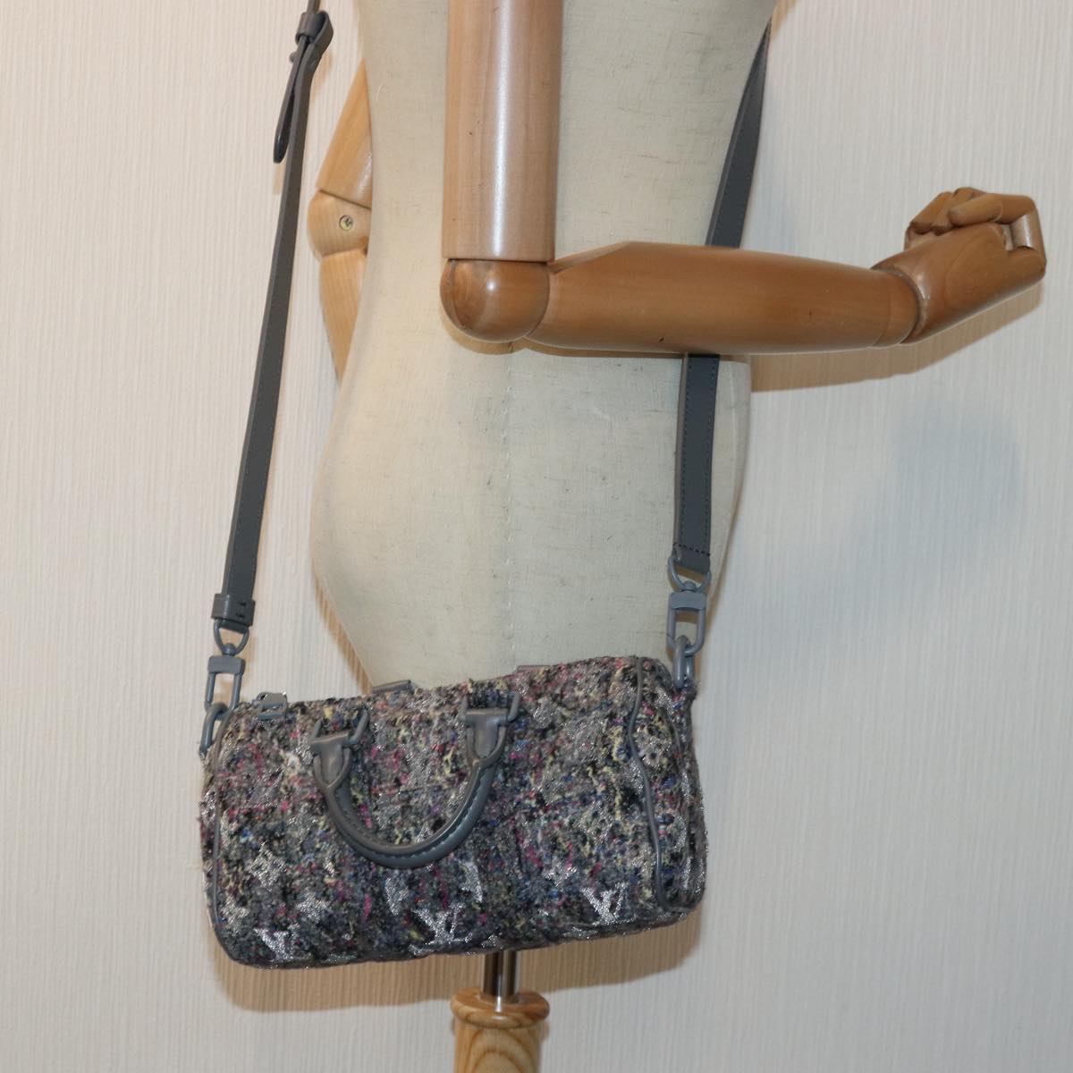 LOUIS VUITTON Monogram Felt Keepall XS Hand Bag Gray M80821 LV 86001S
