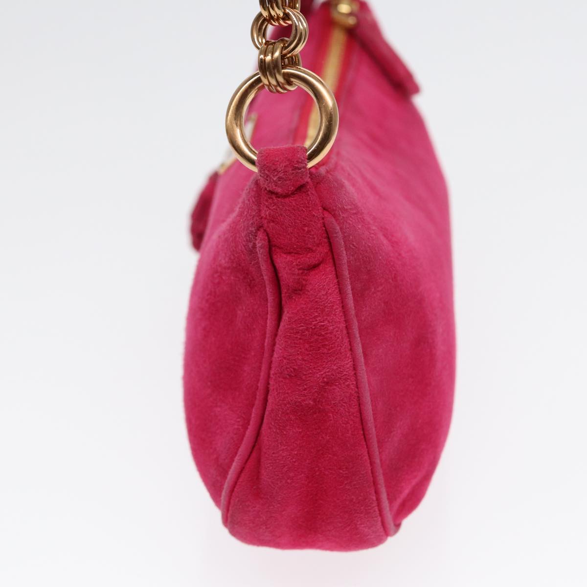 Luxury Prada Pouch Suede Pink Gold  86014