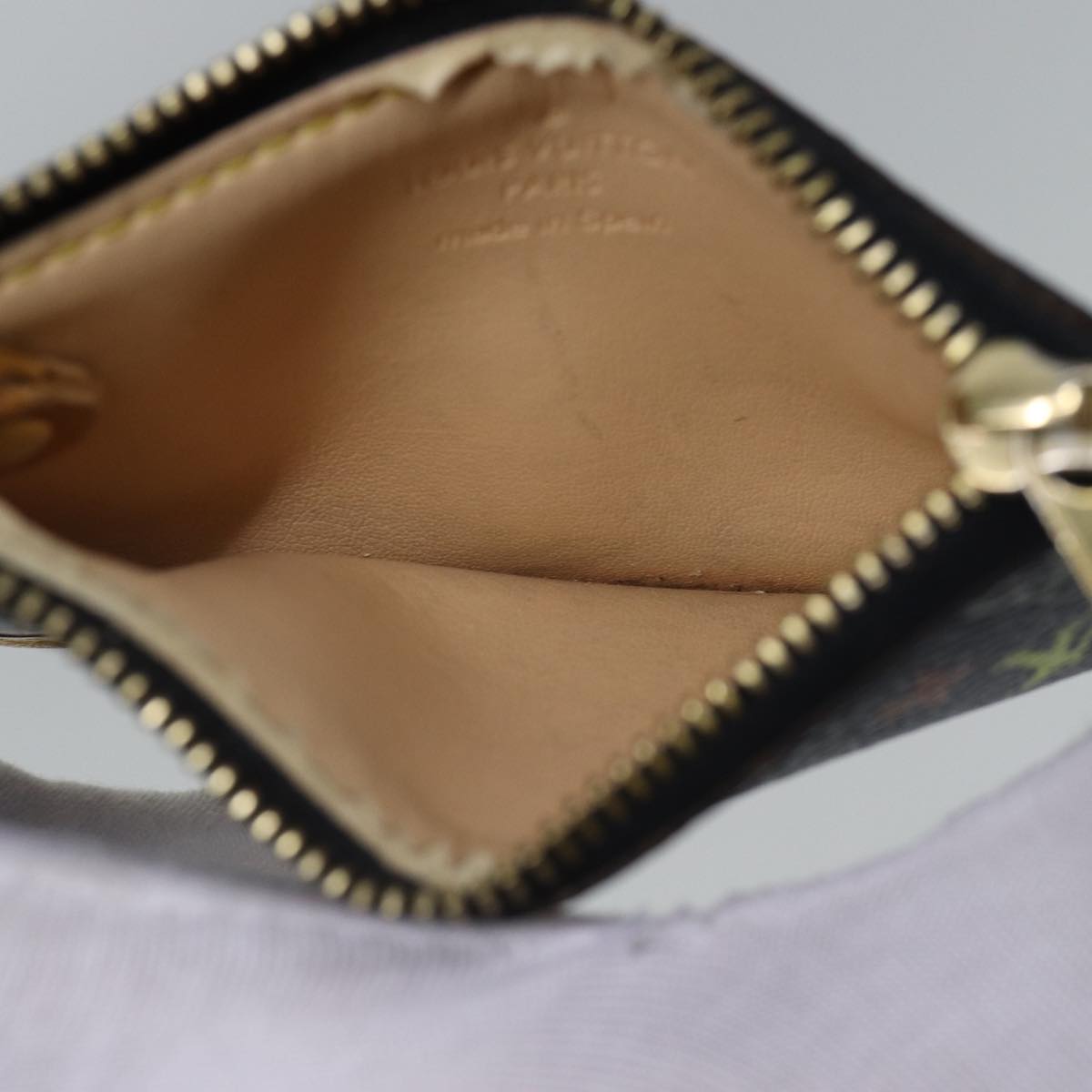 LOUIS VUITTON Monogram Multicolor Pochette Cles Purse Black M92654 LV 86029