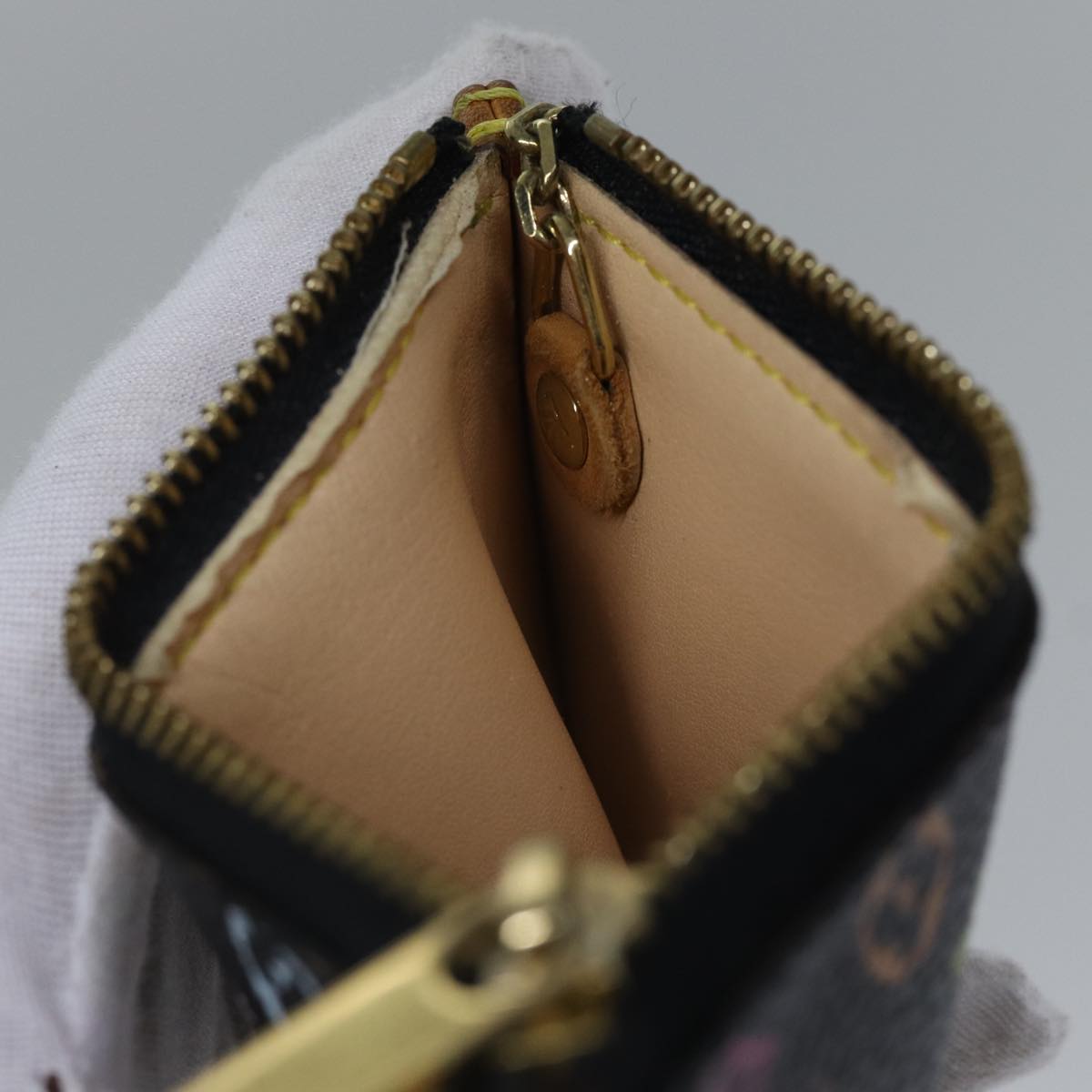 LOUIS VUITTON Monogram Multicolor Pochette Cles Purse Black M92654 LV 86029