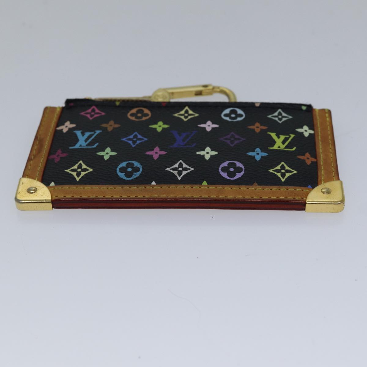 LOUIS VUITTON Monogram Multicolor Pochette Cles Purse Black M92654 LV 86029