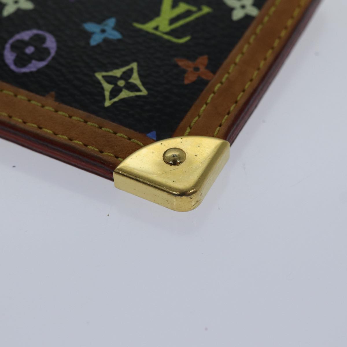 LOUIS VUITTON Monogram Multicolor Pochette Cles Purse Black M92654 LV 86029