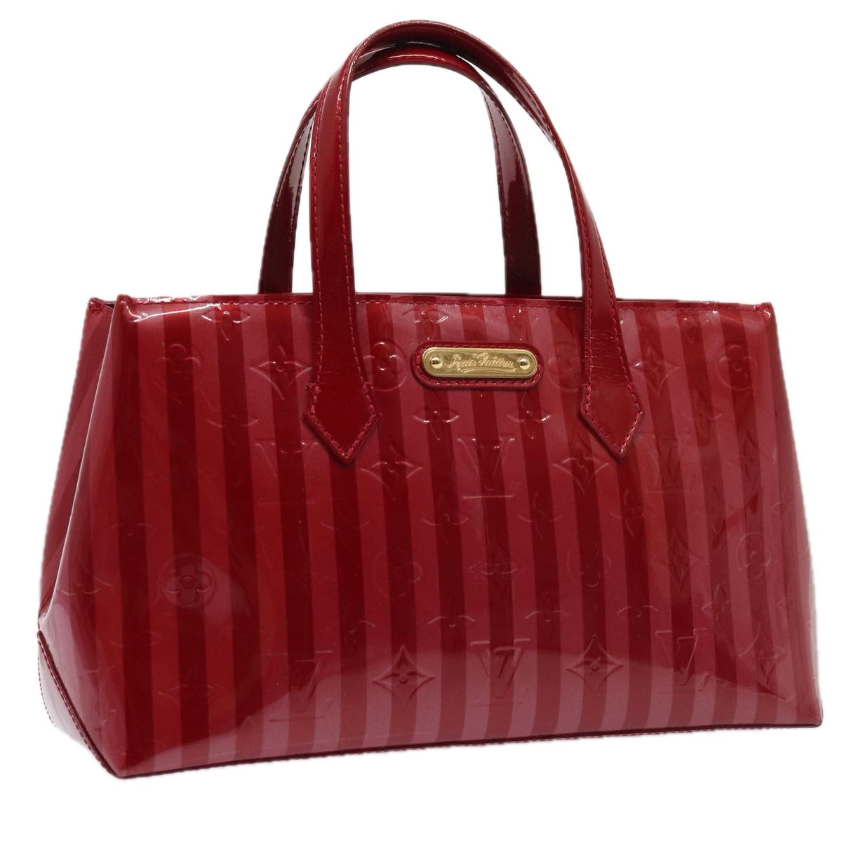 LOUIS VUITTON VernisRayure Wilshire PM Bag Pomme D'amour M91701 LV 86041