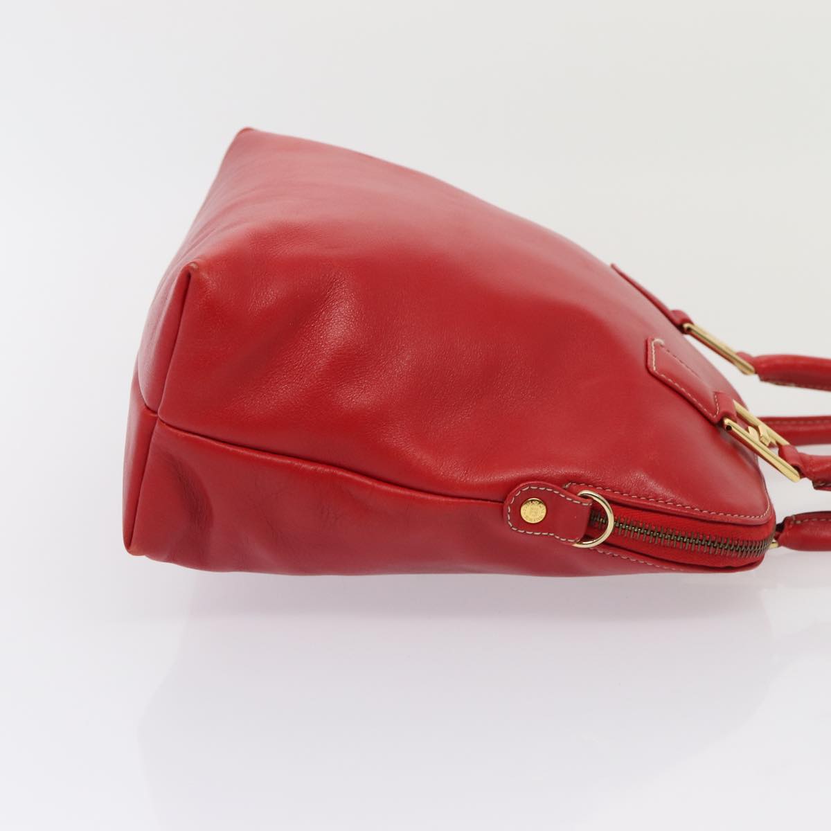Luxury Fendi Hand Bag Leather 2way Red Gold86044
