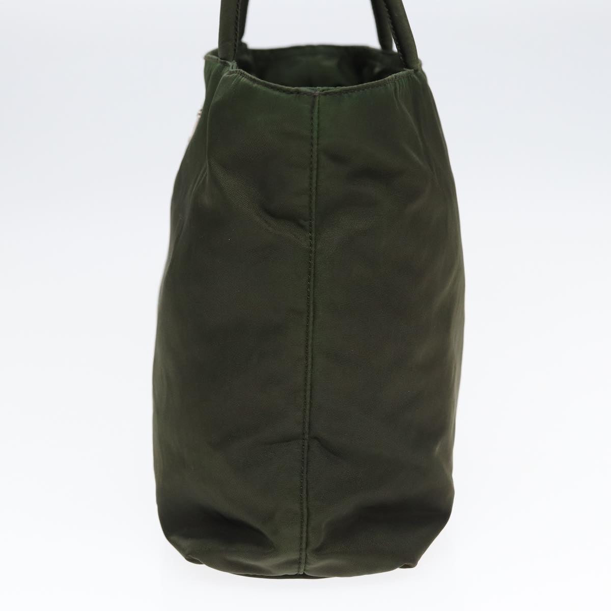 Luxury Prada Hand Bag Nylon Khaki Silver  86045