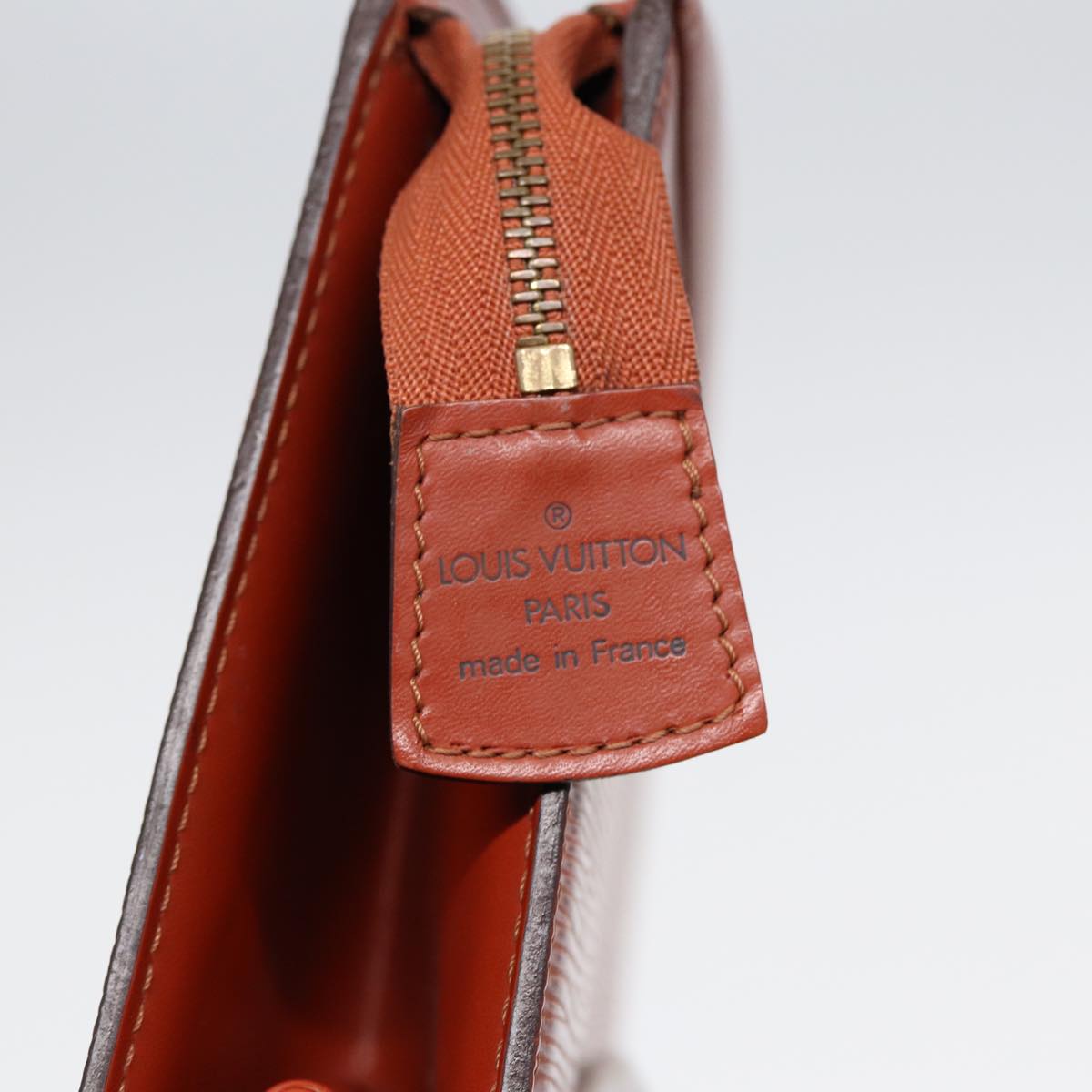 LOUIS VUITTON Epi Trousse Crete Pouch Brown M48403 LV 86086
