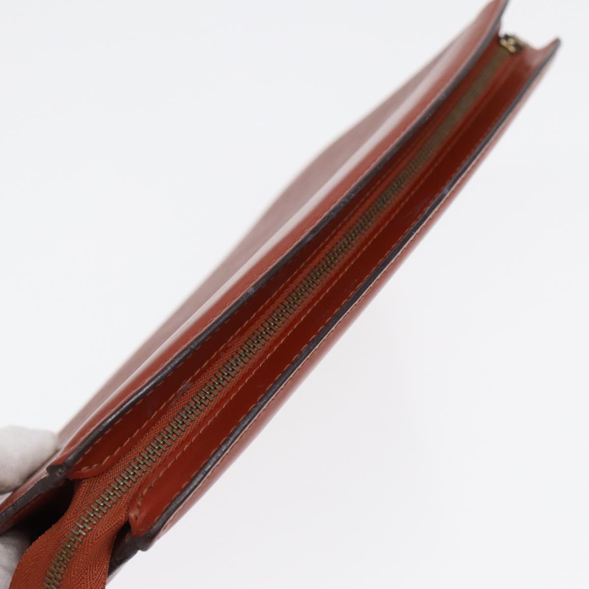 LOUIS VUITTON Epi Trousse Crete Pouch Brown M48403 LV 86086