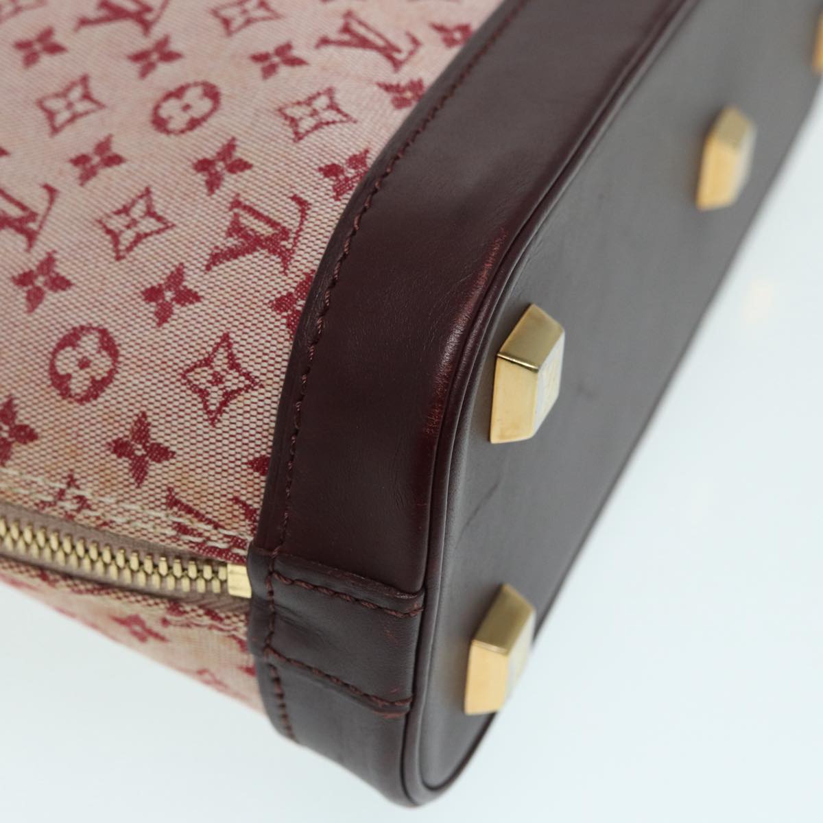 LOUIS VUITTON Monogram Mini Alma Haut Hand Bag Red M92204 LV 86110