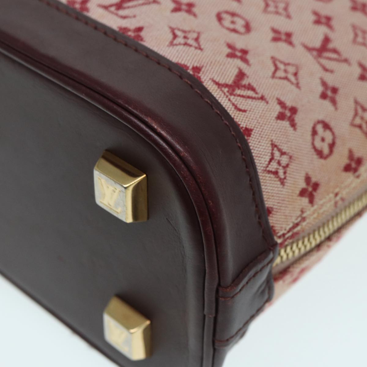 LOUIS VUITTON Monogram Mini Alma Haut Hand Bag Red M92204 LV 86110