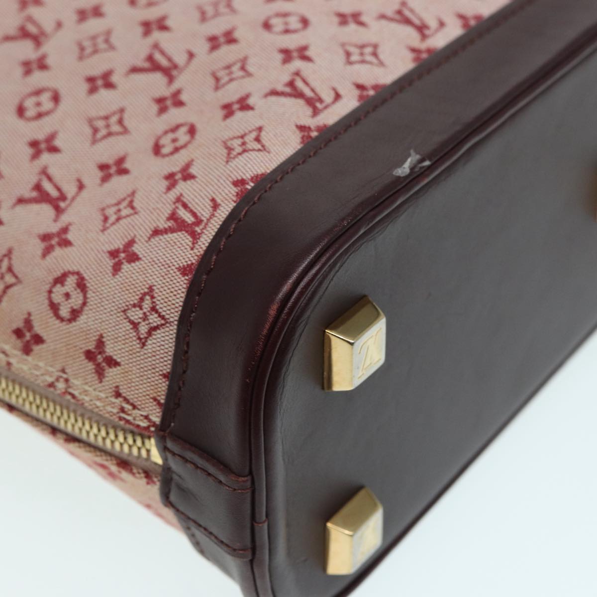LOUIS VUITTON Monogram Mini Alma Haut Hand Bag Red M92204 LV 86110