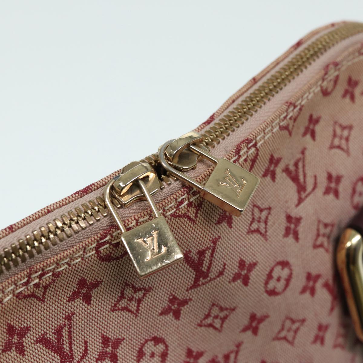 LOUIS VUITTON Monogram Mini Alma Haut Hand Bag Red M92204 LV 86110