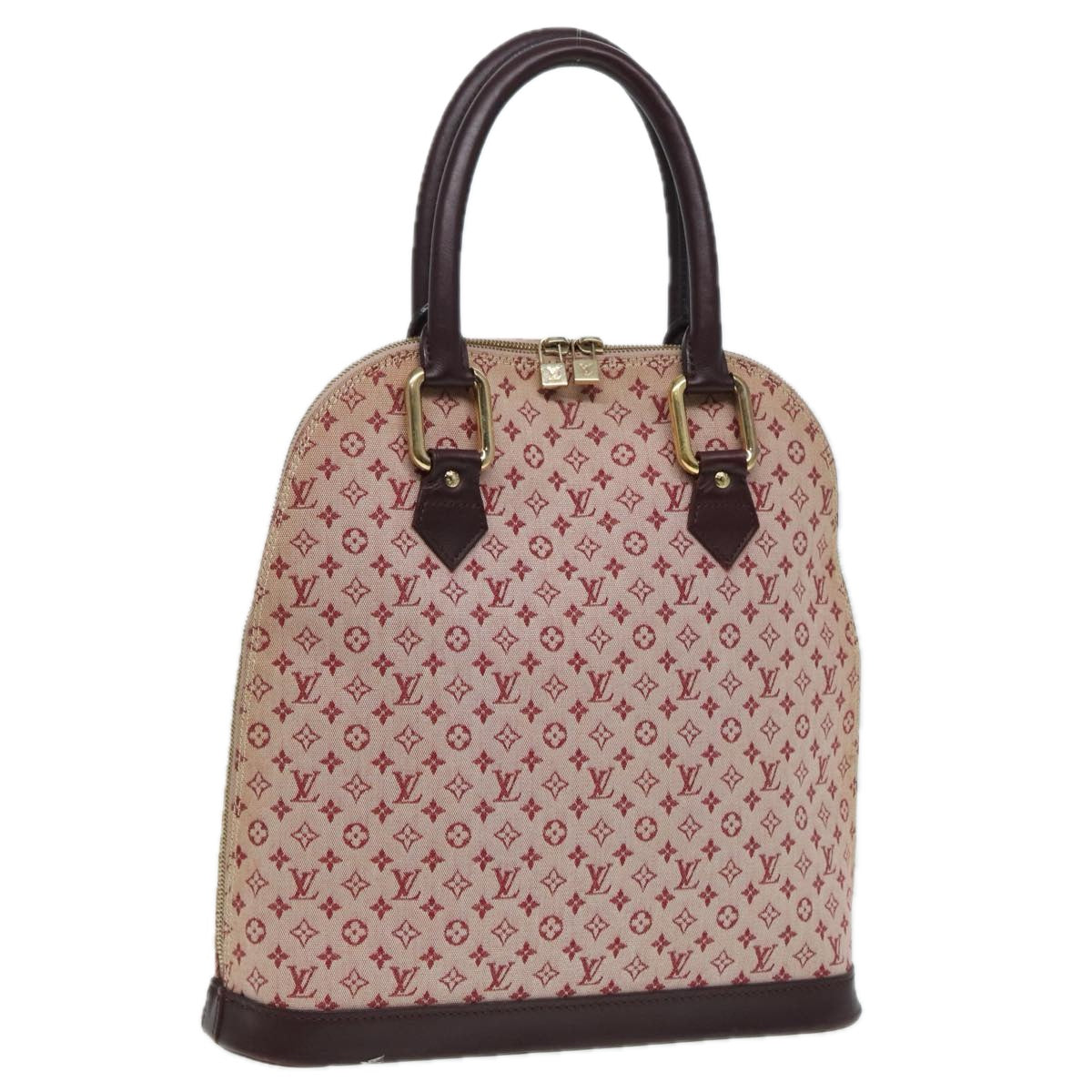 LOUIS VUITTON Monogram Mini Alma Haut Hand Bag Red M92204 LV 86110
