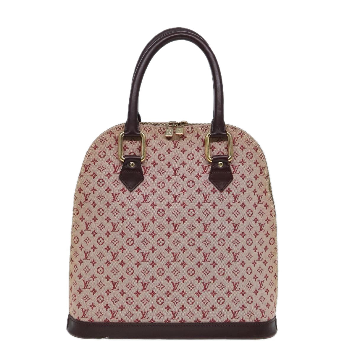 LOUIS VUITTON Monogram Mini Alma Haut Hand Bag Red M92204 LV 86110
