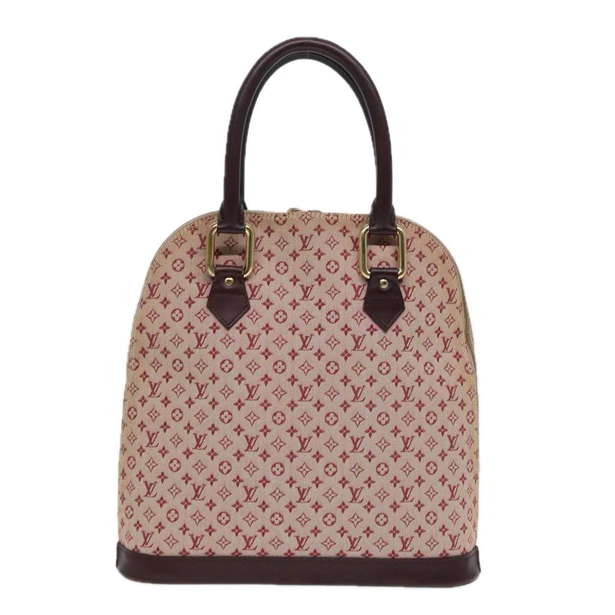 LOUIS VUITTON Monogram Mini Alma Haut Hand Bag Red M92204 LV 86110