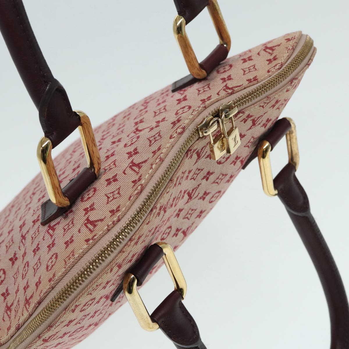 LOUIS VUITTON Monogram Mini Alma Haut Hand Bag Red M92204 LV 86110