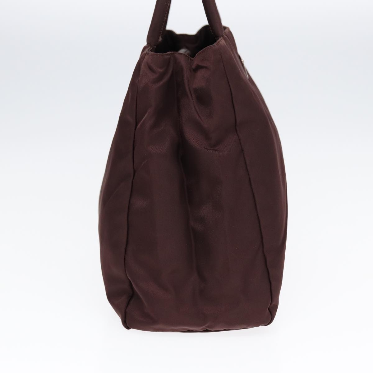 Luxury Prada Hand Bag Nylon Brown Silver  86147