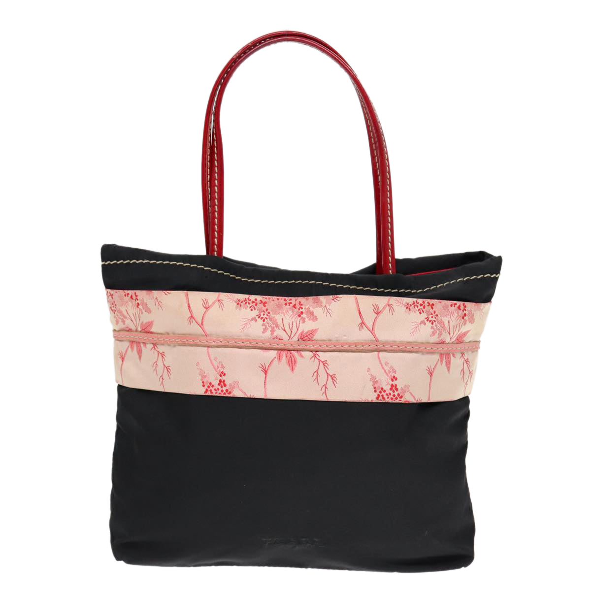 Luxury Prada Japanese Hand Bag Nylon Black Silver  86149