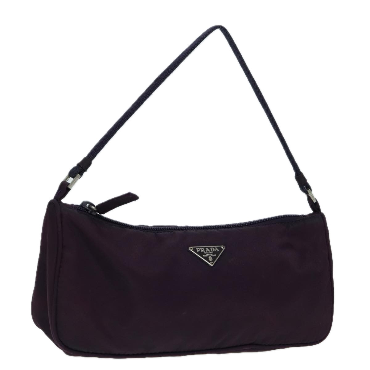 Luxury Prada Accessory Pouch Nylon Purple Silver  86169