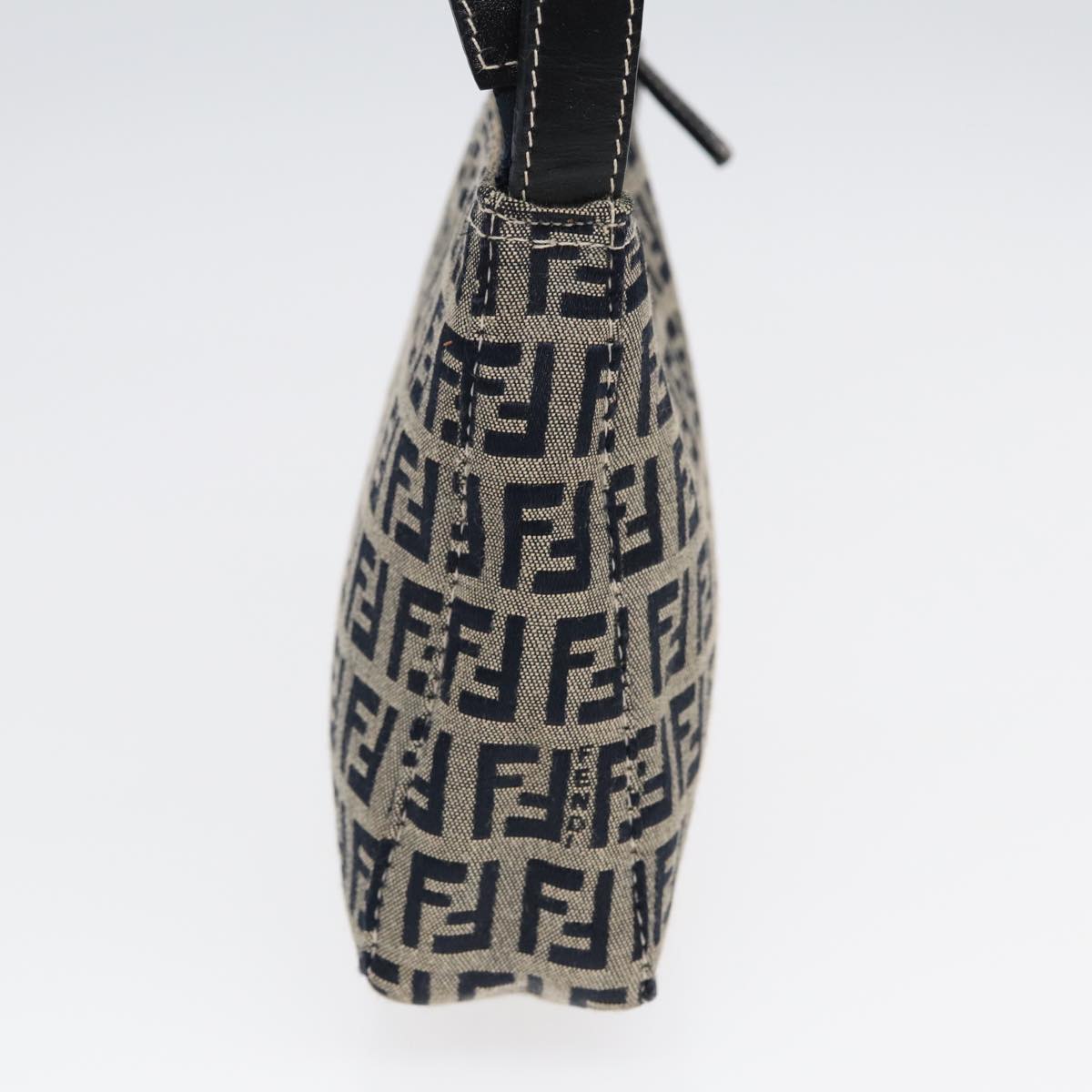 Luxury Fendi Zucchino Canvas Hand Bag Navy Silver86178