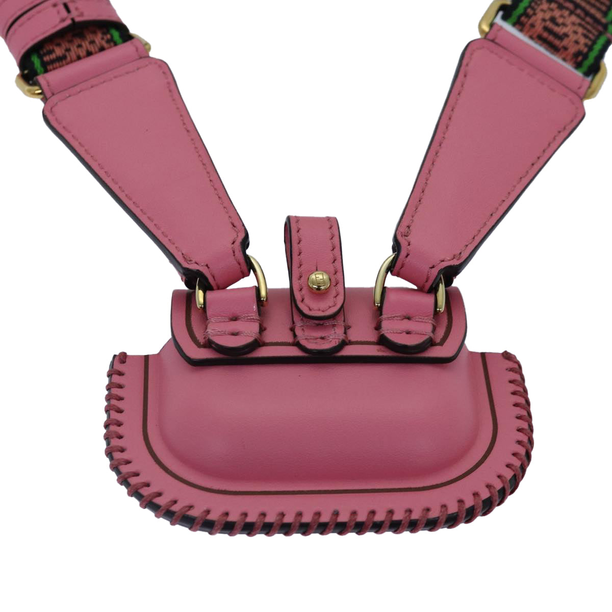 Luxury Fendi AirPods Case Pouch Leather Pink86208
