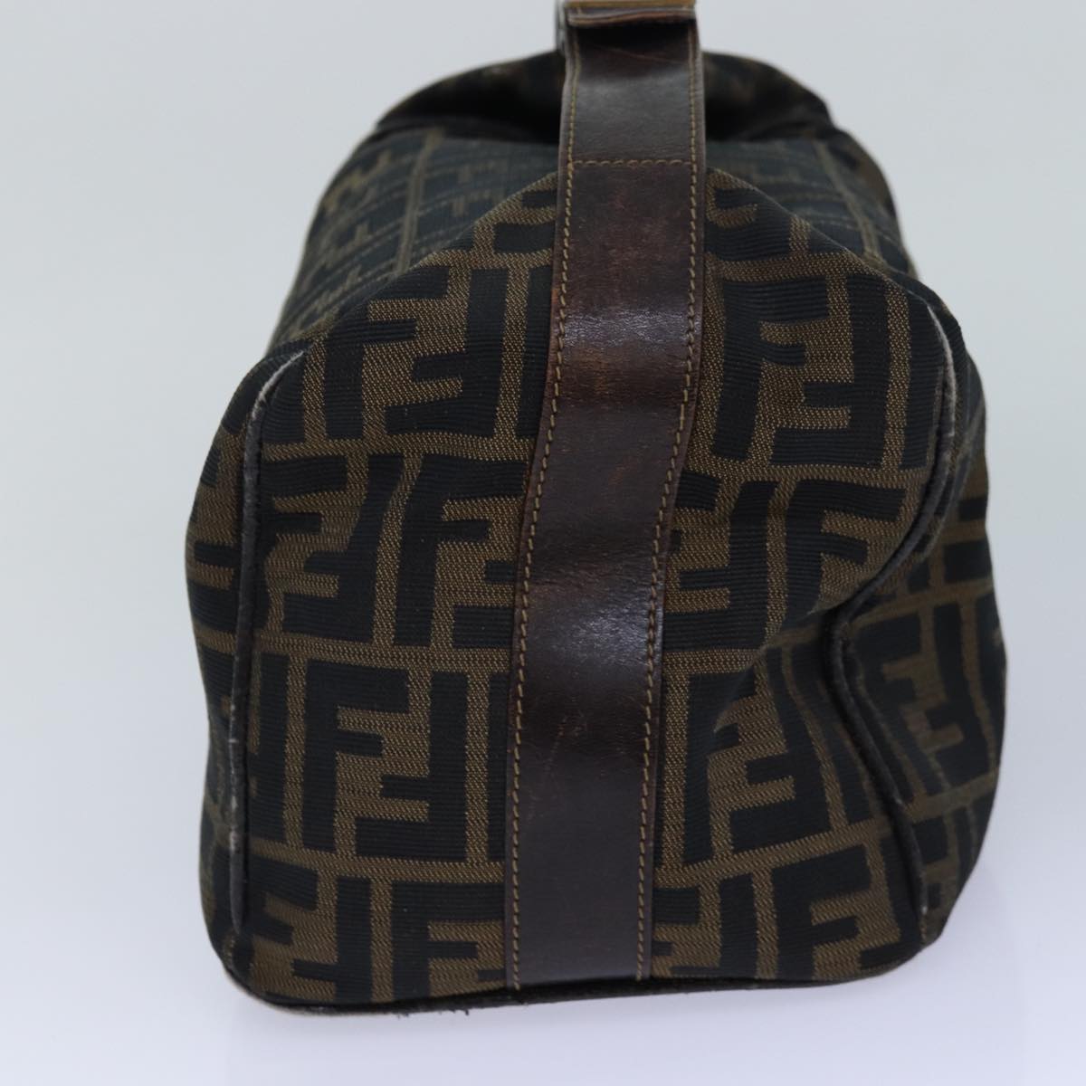 Luxury Fendi Zucca Canvas Vanity Pouch Brown Black gold86247