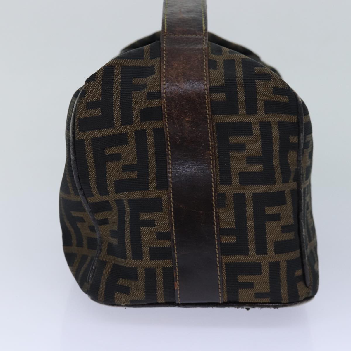 Luxury Fendi Zucca Canvas Vanity Pouch Brown Black gold86247