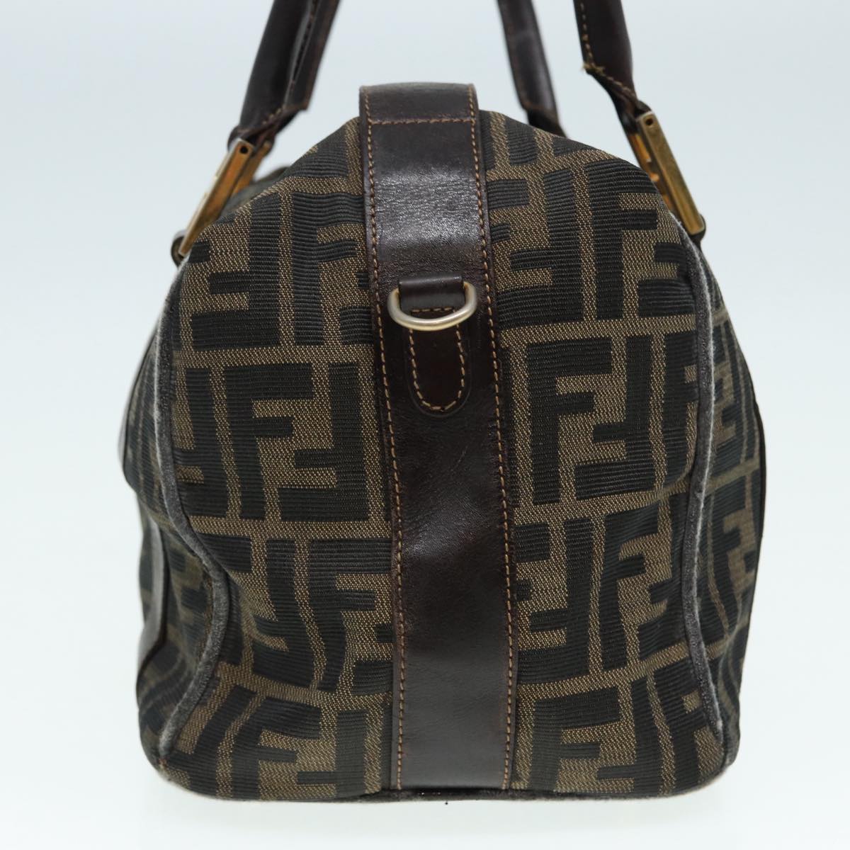 Luxury Fendi Zucca Canvas Hand Bag Brown Black gold86248